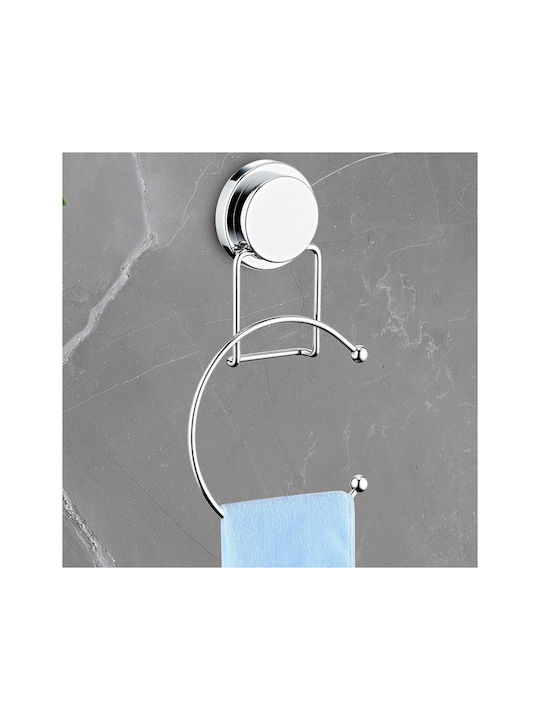 Metalife Single Wall-Mounted Bathroom Ring Silver