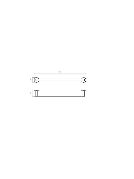 Imex Schiene Badezimmer Einzel Wandmontage Schrauben ​53x6.7cm Gold