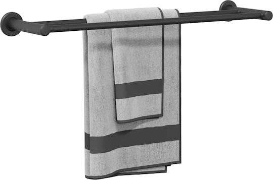 vidaXL Regal-Einheit Badezimmer Einzel Wandmontage Schrauben ​61x14.5cm Inox Schwarz