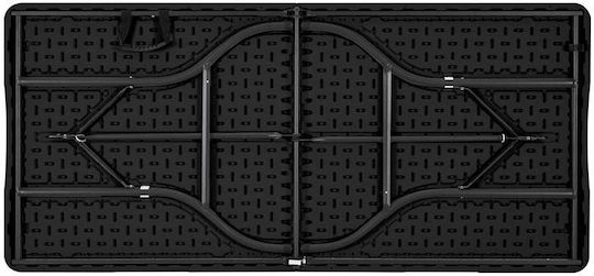 Plastic Masa Catering pentru spații exterioare Pliabil cu schelet metalic Negru 152x70x74buc