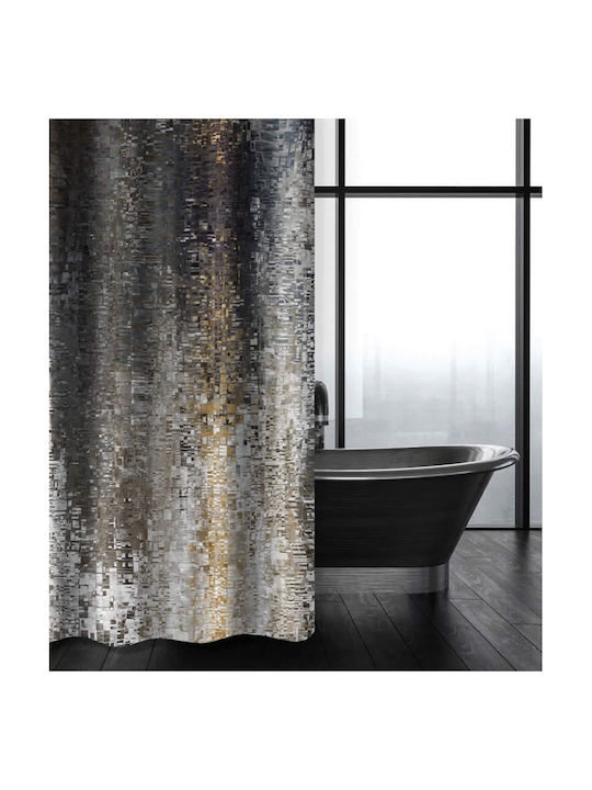 Saint Clair Abstract 101 Fabric Shower Curtain 180x200cm Anthracite