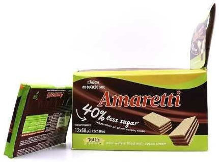 Tottis Amaretti Γκοφρέτα 68gr 12τμχ