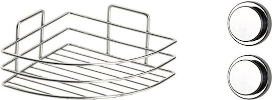 Metalife Ecke An der Wand montiert Badezimmerregal Metallisch Silber
