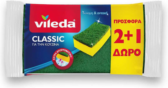 Vileda Sponges 2+1 Green Ultra Fresh
