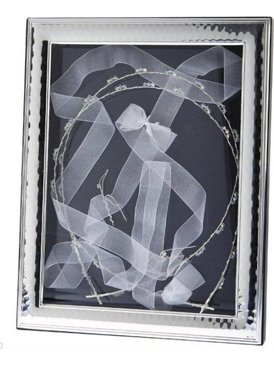Prince Silvero Hochzeitskronen-Etui Fotografierahmen Rechteck Silver/White 24x18εκ.
