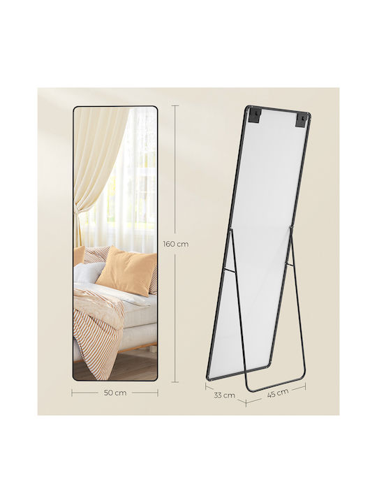 Songmics Καθρέπτης με Μαύρο Μεταλλικό Πλαίσιο 160x50cm