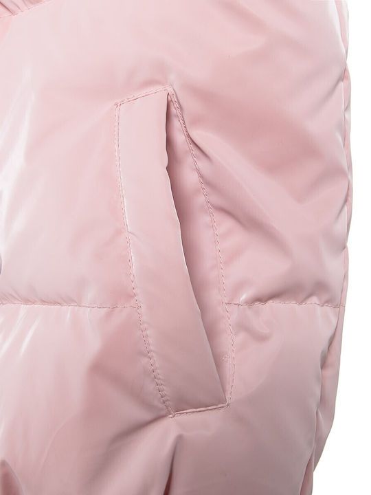 Kids' Quilted Jacket with Lining & Hood Pink
