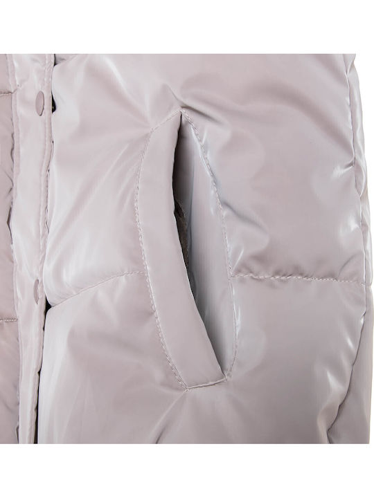 Kids' Quilted Jacket with Lining & Hood Pink
