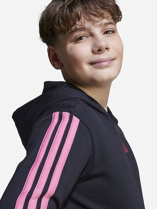 Kids Sweatshirt with Hood and Pockets Black Essentials