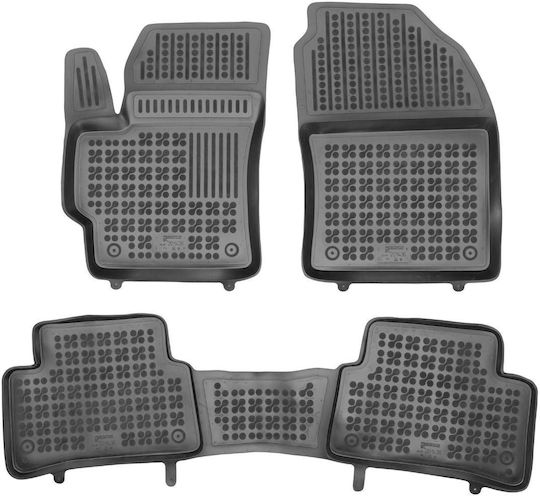 Rezaw Plast Set of Front and Rear Mats 3pcs Tray Type for Toyota Corolla 2018+ Black