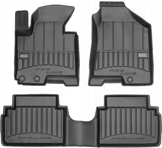 Frogum Set of Front and Rear Mats 3pcs Tray Type for Hyundai iX35 2010-2015 Black