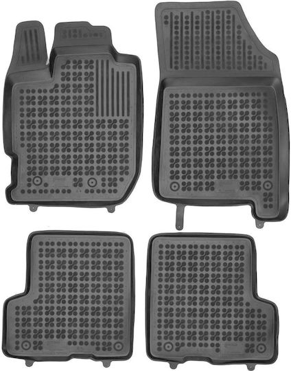 Rezaw Plast Set of Front and Rear Mats 4pcs Tray Type for Dacia Duster II 2018+ Black