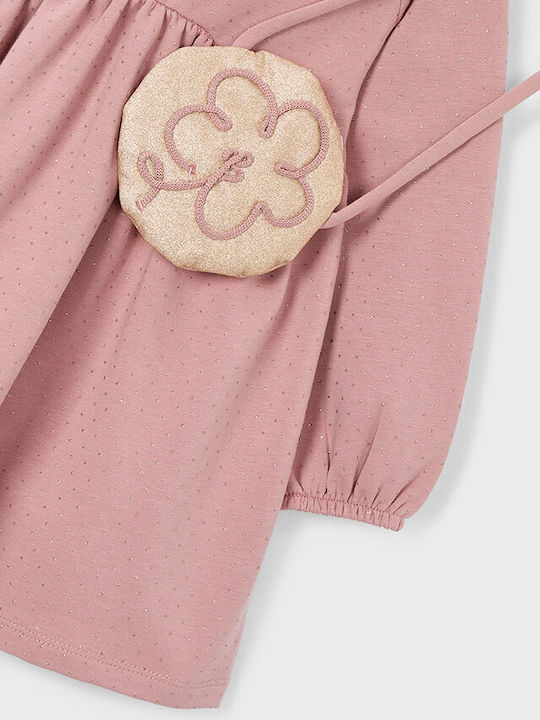 Children's Dress Long Sleeve Set with Accessories Pink
