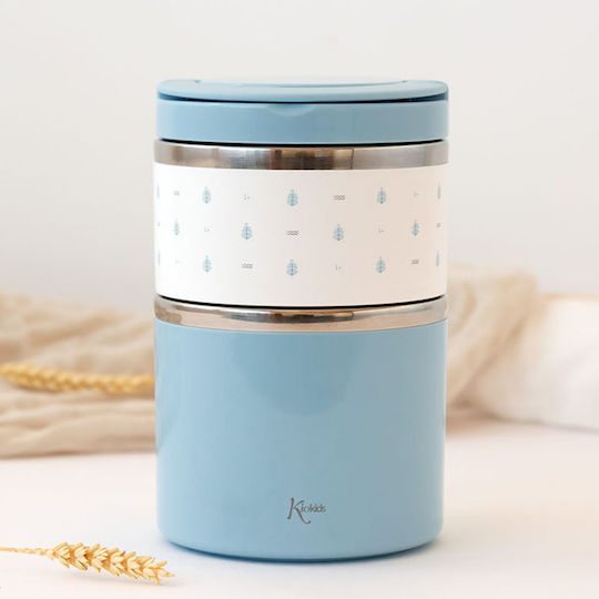 Kiokids Baby Food Thermos 2 Compartments Sky Blue 930ml 5491