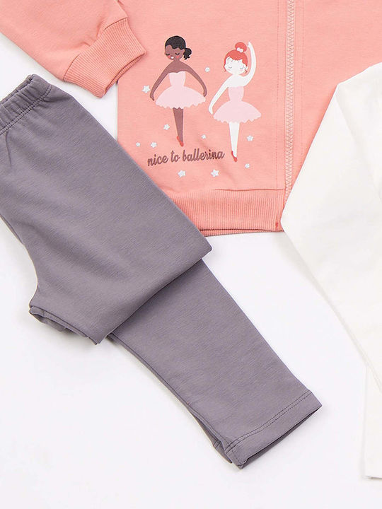 Kids' Set with Leggings Winter 3pcs Pink