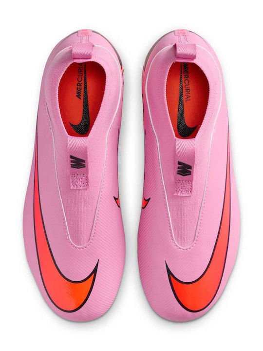 Mercurial Superfly 10 Academy Kids Molded Soccer Shoes with Sock without Laces Magic Flamingo / Total Crimson / Black