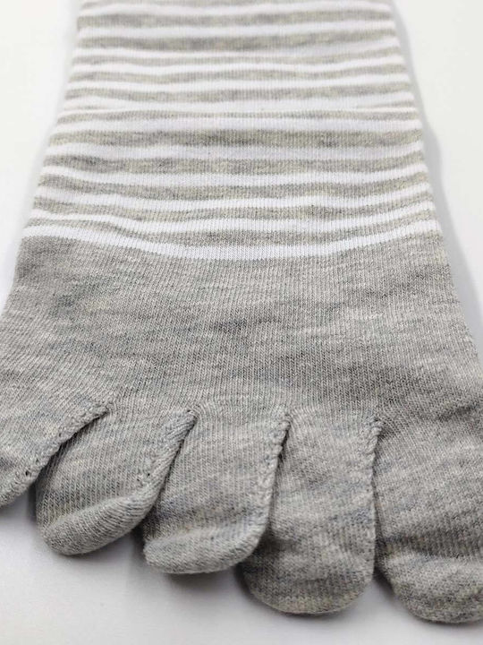 Κάλτσες Βαμβακερές Δάχτυλα Toe Socks Ριγέ Q&y