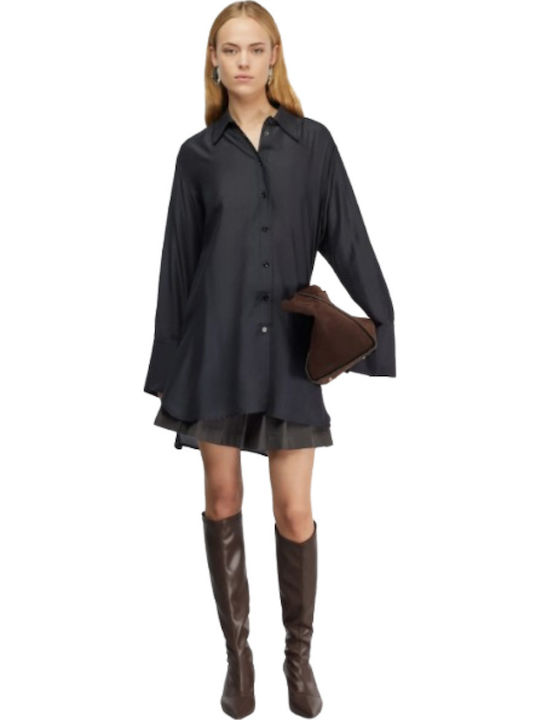 Langärmelig Damen Hemd Black