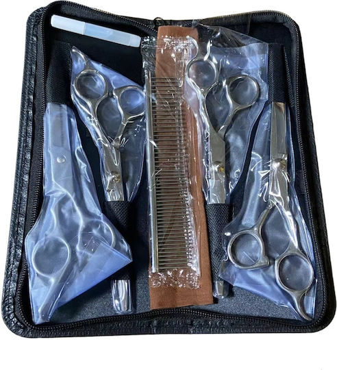 Arvada Onepet Professional Set De 6 În 1 Foarfece De Tăiat Unghiile Câinelui Și Pisicii Foarfece De Siguranță Cu Vârf Rotunjit Pieptene Inclus Argintiu