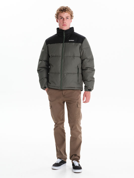 Geci Barbati Puffer Waterproof și cu Protecție împotriva Vântului Verzi