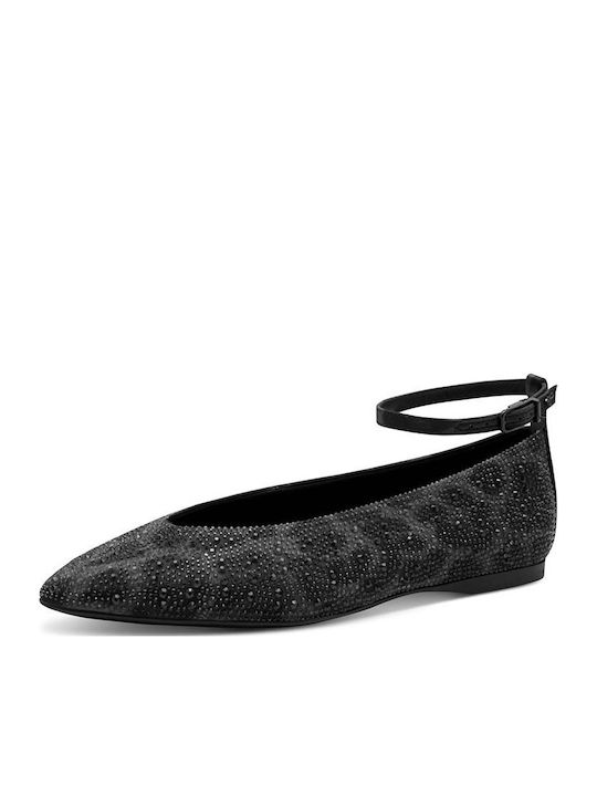 Leopard Ballerinas With strap Gray