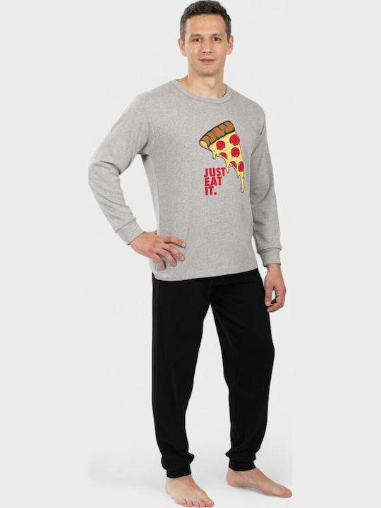 Ανδρική Πιτζάμα Nina Club Just Eat It Γκρι 100% Βαμβάκι Ncm26700-1-γκρι Ανδρική Πιτζάμα Nina Club Just Eat It Γκρι 100% Βαμβάκι Ncm26700-1-γκρι