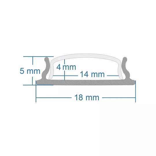 GloboStar Aluminum Profile for LED Strip with Opal Cover 100x1.7x0.5cm