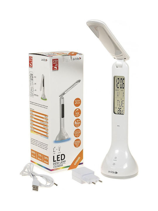 Avide Rechargeable LED Office Lamp in White Color
