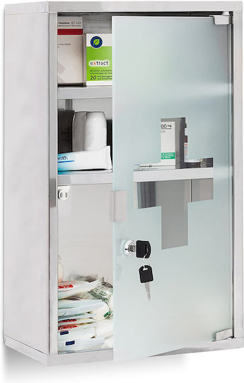 Dulap Medical XL din Oțel Inoxidabil Relaxdays 50,5 X 30 X 18 Cm
