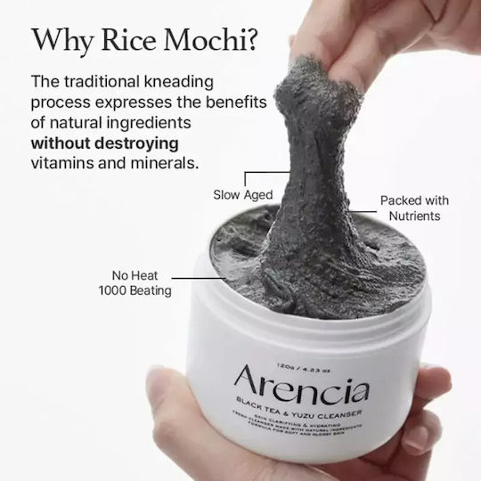 Black Tea & Yuzu Rice Mochi Facial Cleansing Cream for Brightening and Moisturizing Action 120g