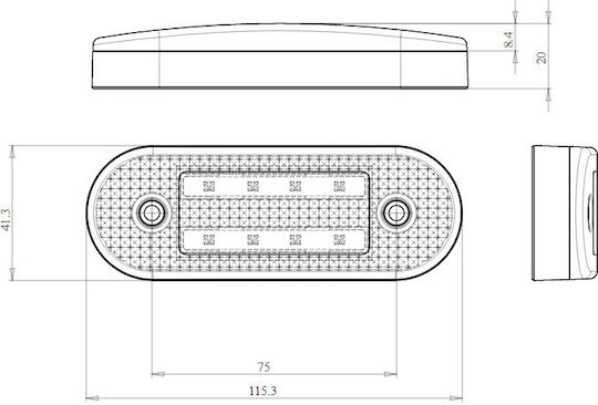 Neon Led Volume Side Red Two Lines Was 12 / 24v Adr Mounting Base Ip 6668