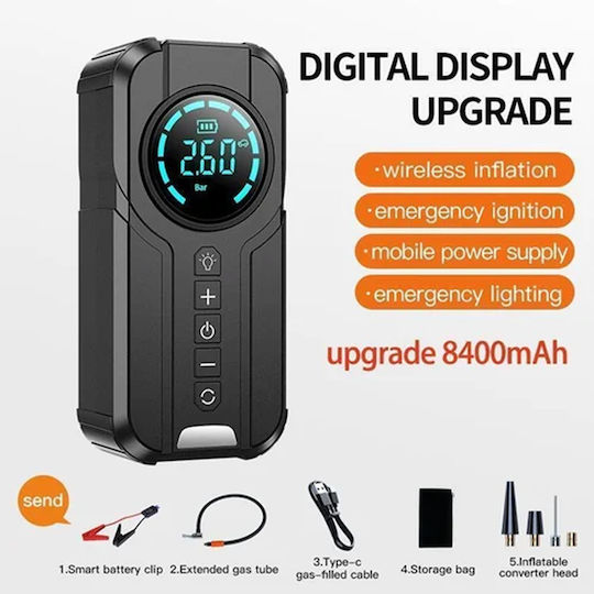 Factory Portable Car Battery Jump Starter 8400mAh with Power Bank / USB / Pump 12V