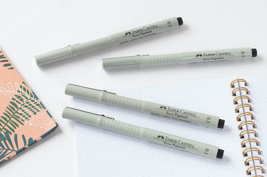 Faber-Castell Ecco Pigment Fineliner Zeichenmarker 0.05mm Schwarz 8Stück