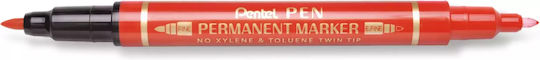 Писалка Pentel Foliopis двустранна N75w CD DVD 2.5-3мм 0.6/1.2мм червена