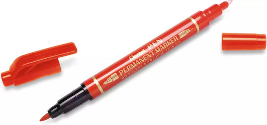 Писалка Pentel Foliopis двустранна N75w CD DVD 2.5-3мм 0.6/1.2мм червена