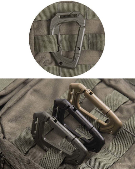 Mil-Tec Lockable Carabiner Carabiner with Molle Attachment Khaki 2 Pieces 2pcs
