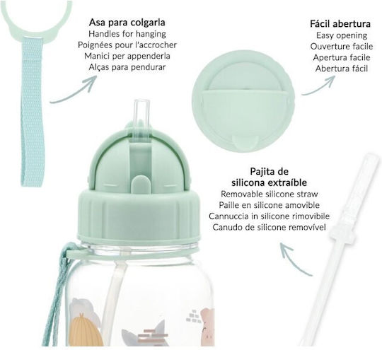 Tutete Παιδικό Παγούρι Πλαστικό με Καλαμάκι Tritan 500ml