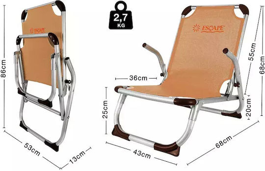 Escape Small Chair Beach Aluminium with High Back Beige