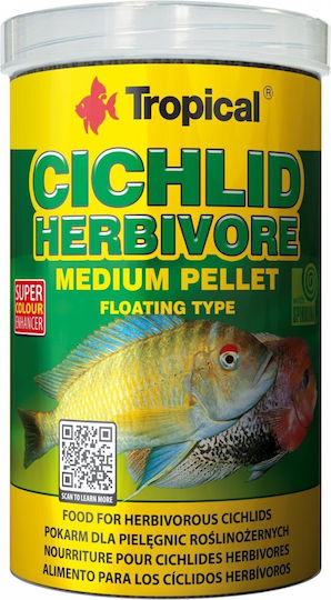 Tropical Cichlid Herbivore Medium Pellet 500 Ml