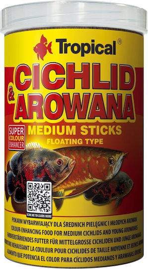 Tropische Buntbarsch- & Arowana-Mittlere Sticks 250 ml