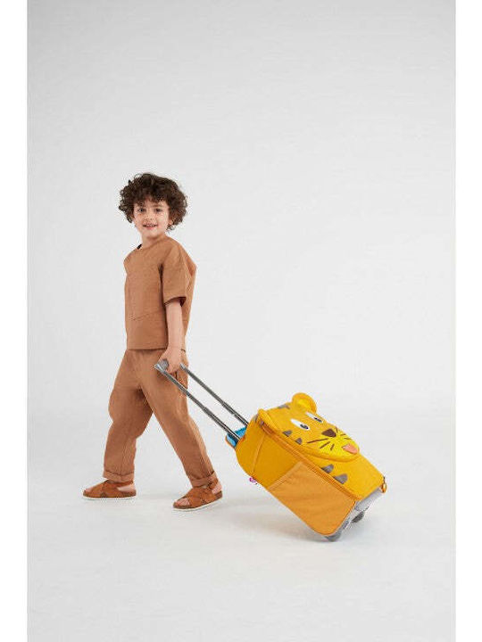 Affenzahn Timmy Tiger Children's Cabin Travel Suitcase Fabric Yellow with 2 Wheels Height 40cm AFZ-TRL001