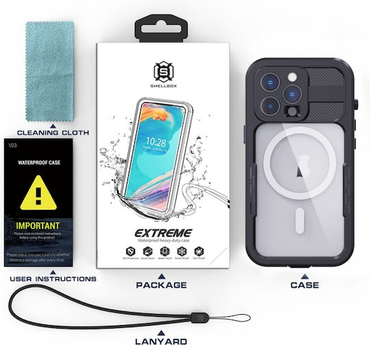 Redpepper IPX68 Ares 360 Full Cover Αδιάβροχο Μαύρο (iPhone 14 Pro)