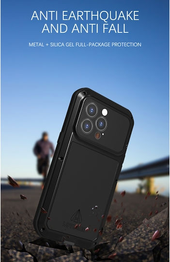 Love Mei Back Cover Μεταλλικό Μαύρο (iPhone 13 Pro)