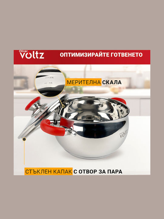 Voltz Βαθιά Ανοξείδωτη Κατσαρόλα 4.6lt / 22cm