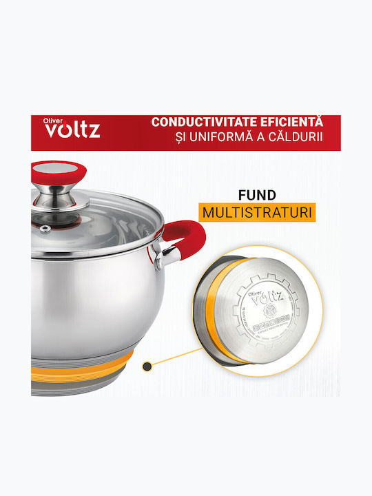 Voltz Βαθιά Ανοξείδωτη Κατσαρόλα 4.6lt / 22cm