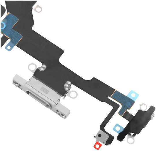 Clappio Usb-c Charging Connector Iphone 16e Microphone Flex Cable White