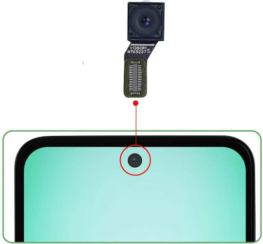 Clappio Front Camera 13MP Replacement Galaxy A26 Connection Ribbon Black