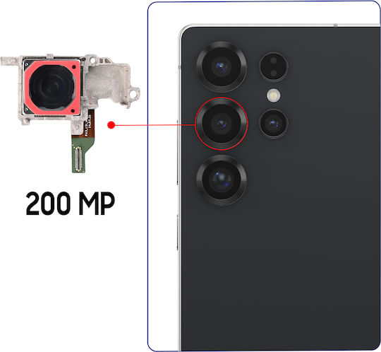 Clappio Haupt Rückfahrkamera Samsung Galaxy S25 Ultra 200mp Modul Grau