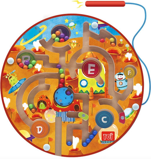 Toi-Toys Labyrinth Magnetisches Labyrinth aus Holz für 36++ Monate
