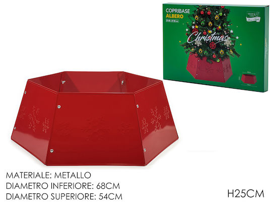 Christmas Tree Skirt Metal Red M68xP25xH68cm.